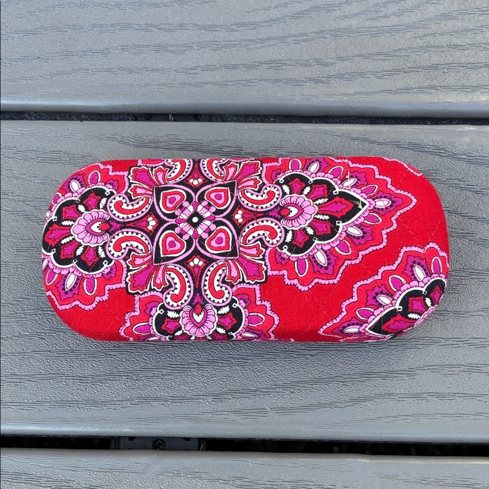 Vera Bradley Frankly Scarlet Eyeglasses & ID Coin Cases Quilted Cotton Red NWOT